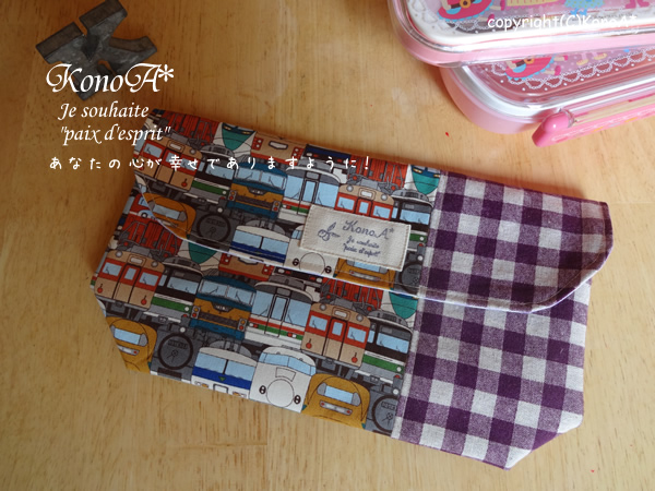 電車FACE2014セピア：封筒型弁当袋